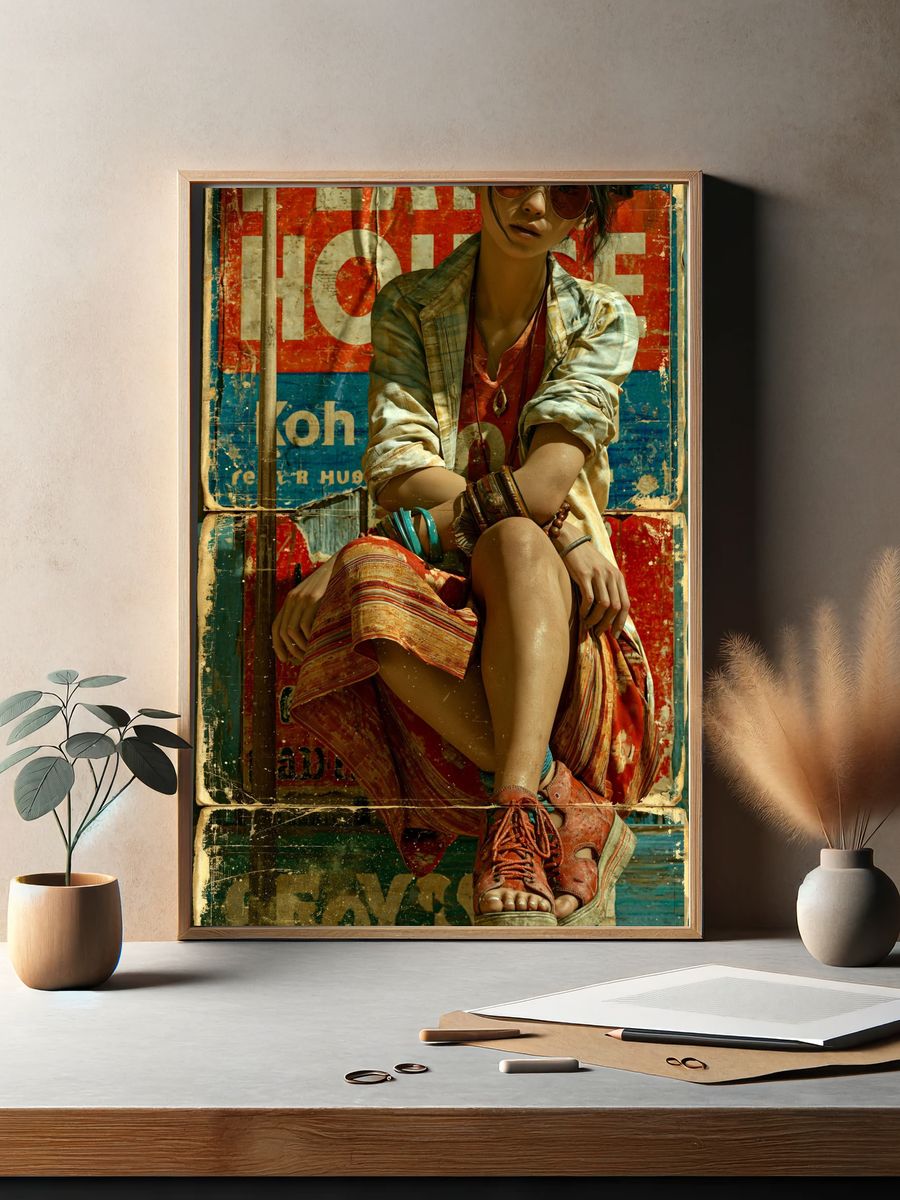 Urban Street Portrait Poster. — room view 2