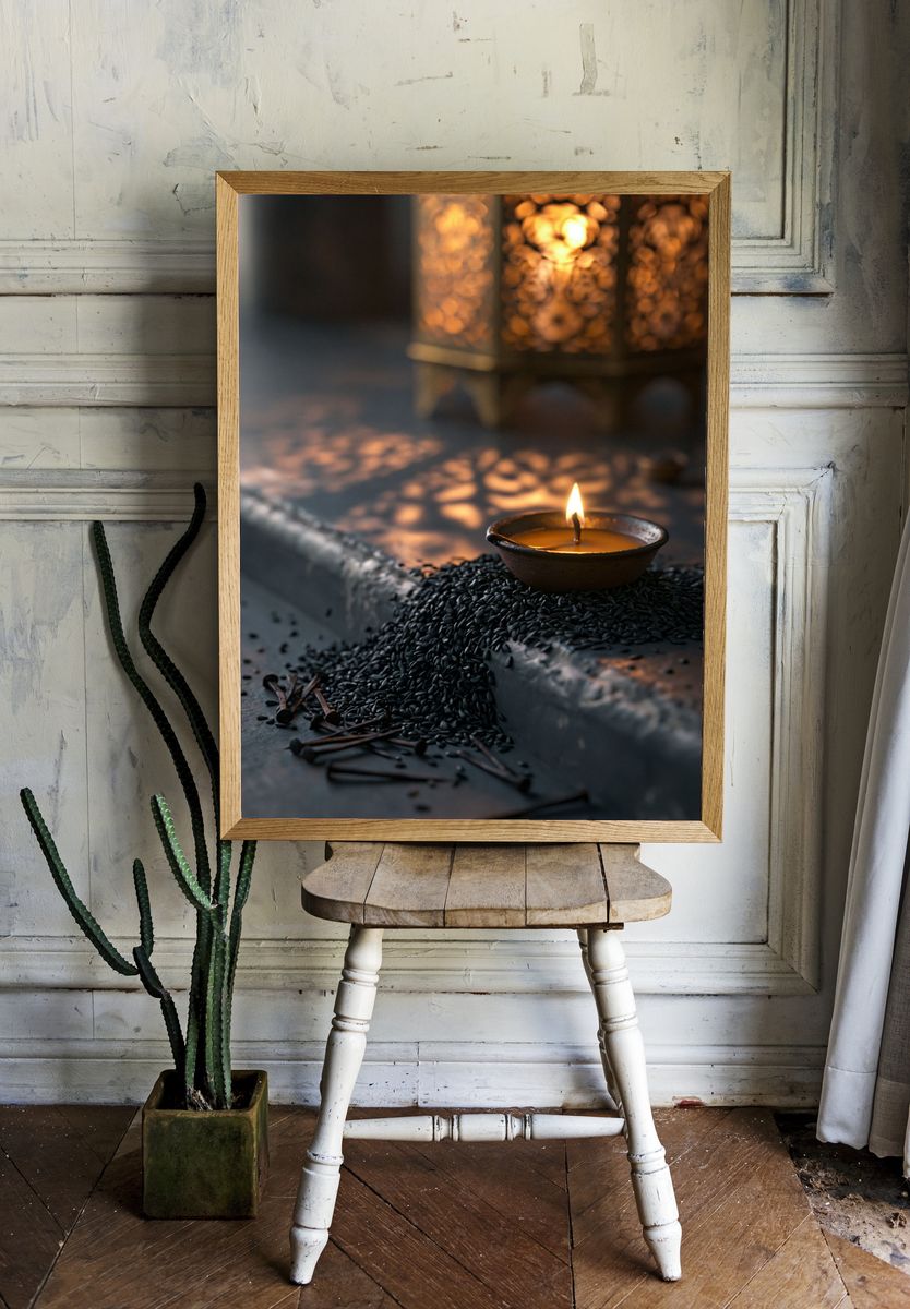 Candlelit Still Life Photography Poster. room preview