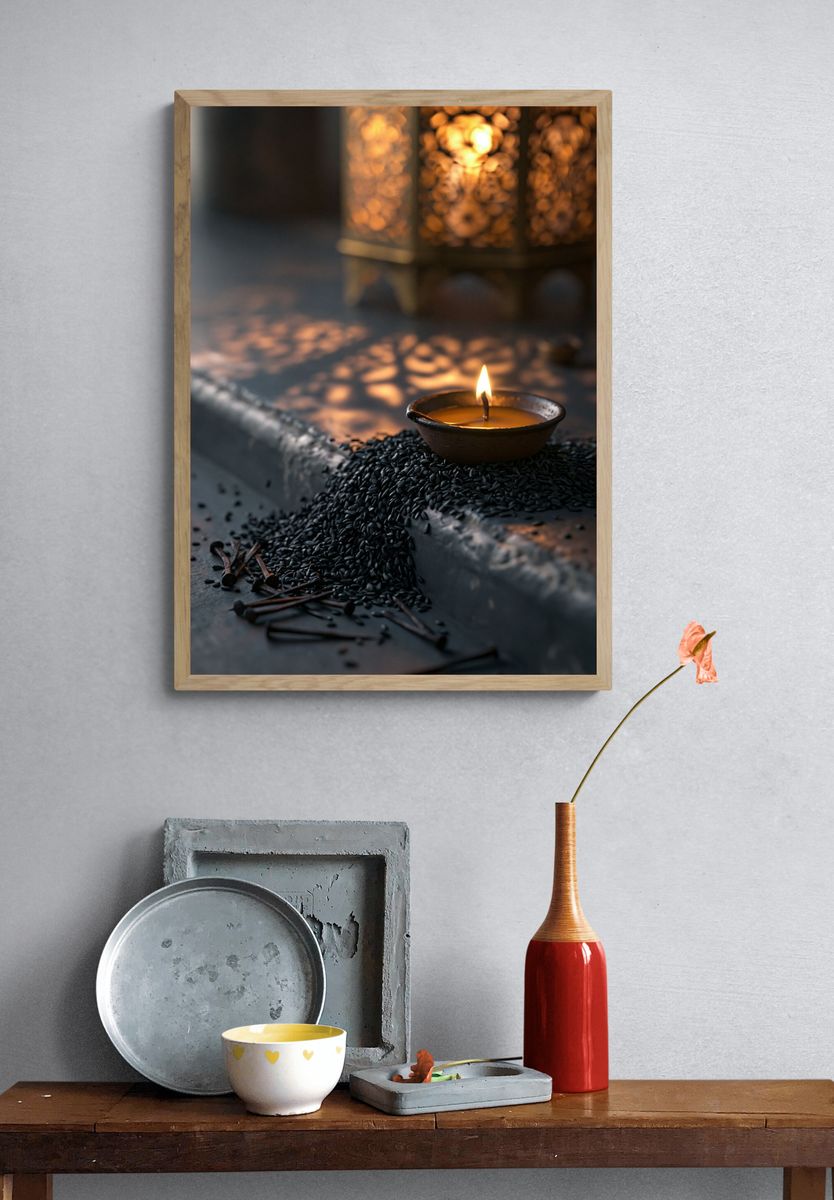 Candlelit Still Life Photography Poster. — room view 3
