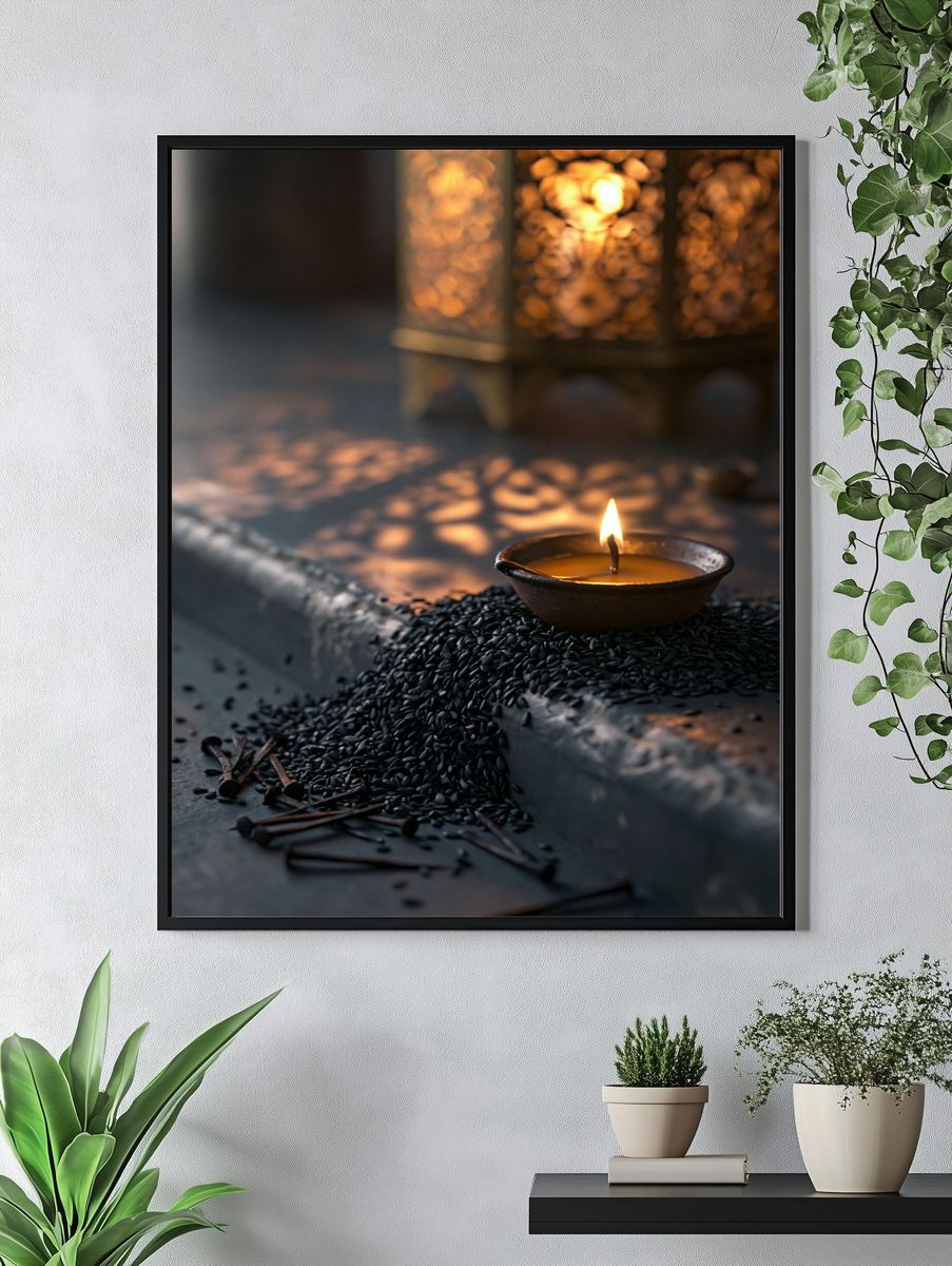Candlelit Still Life Photography Poster. — room view 4