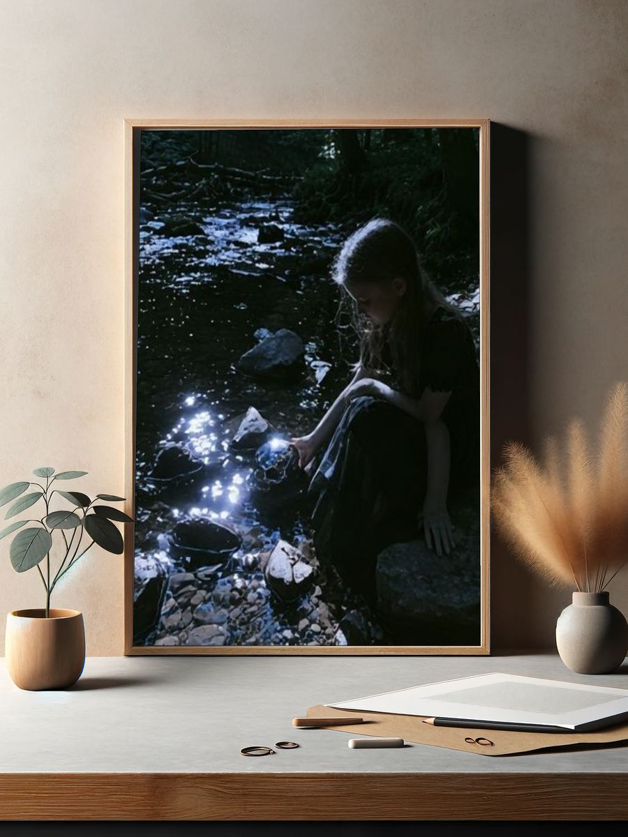 Girl by the Stream Photography Poster. — room view 2