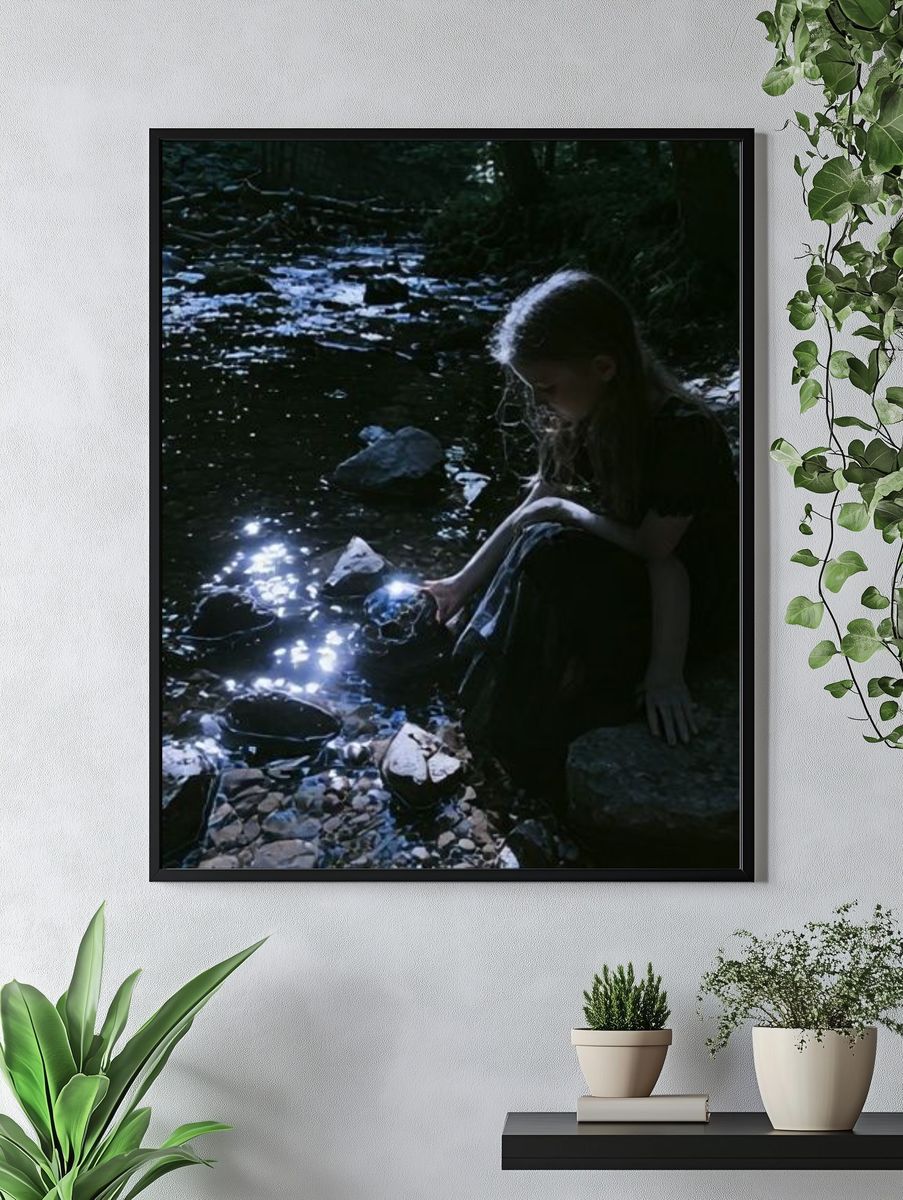 Girl by the Stream Photography Poster. — room view 4