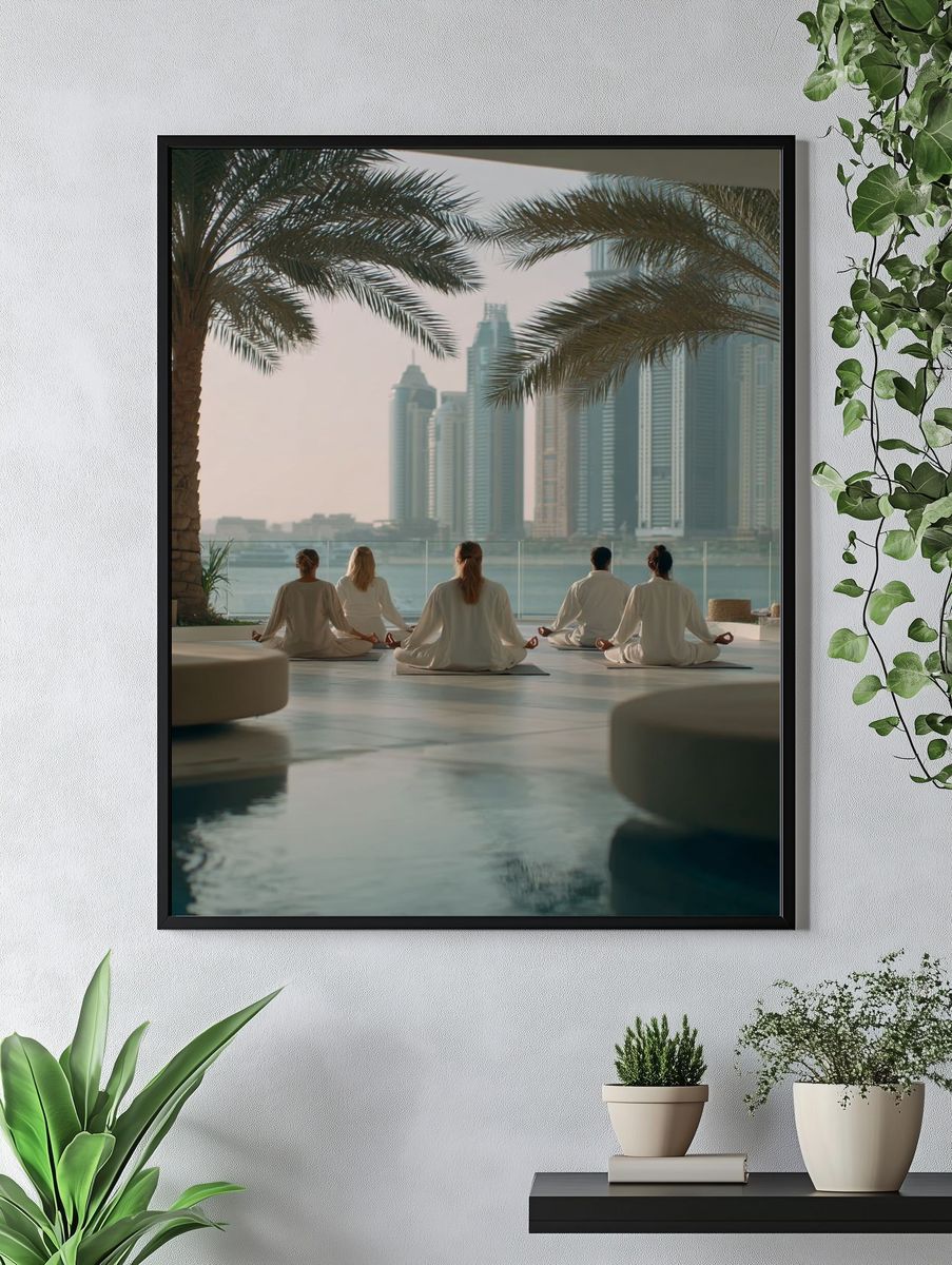 Dubai Waterfront Yoga Photography Poster. — room view 4