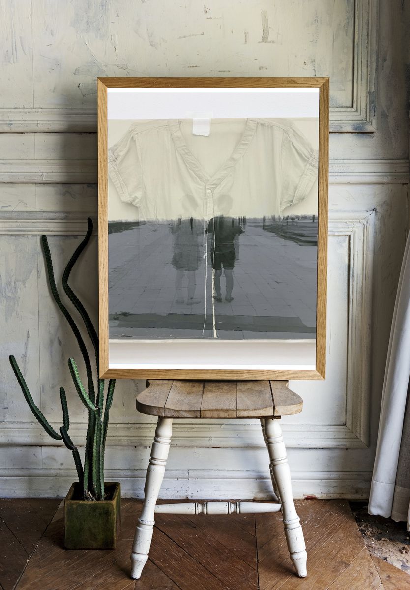 Ghostly Street Reflection Photography Poster. room preview