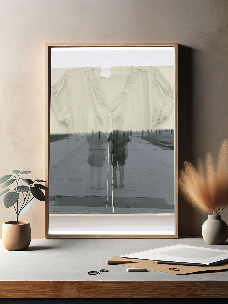 Ghostly Street Reflection Photography Poster. — room view 2