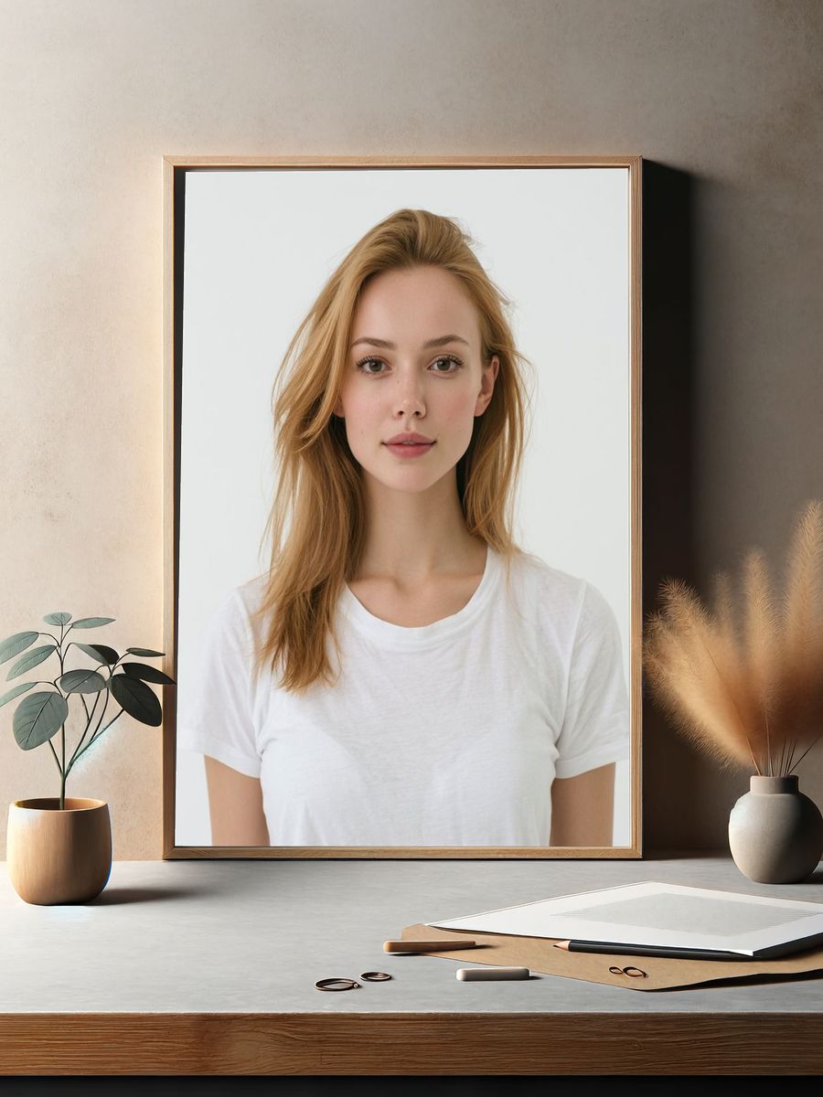 Minimalist Blonde Portrait Print. — room view 2