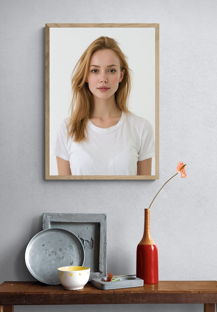 Minimalist Blonde Portrait Print. — room view 3