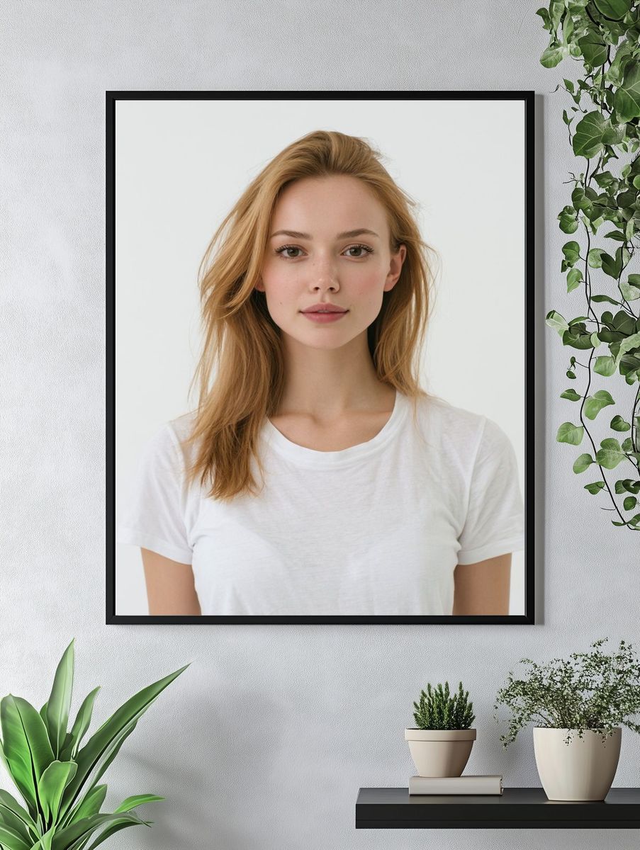 Minimalist Blonde Portrait Print. — room view 4