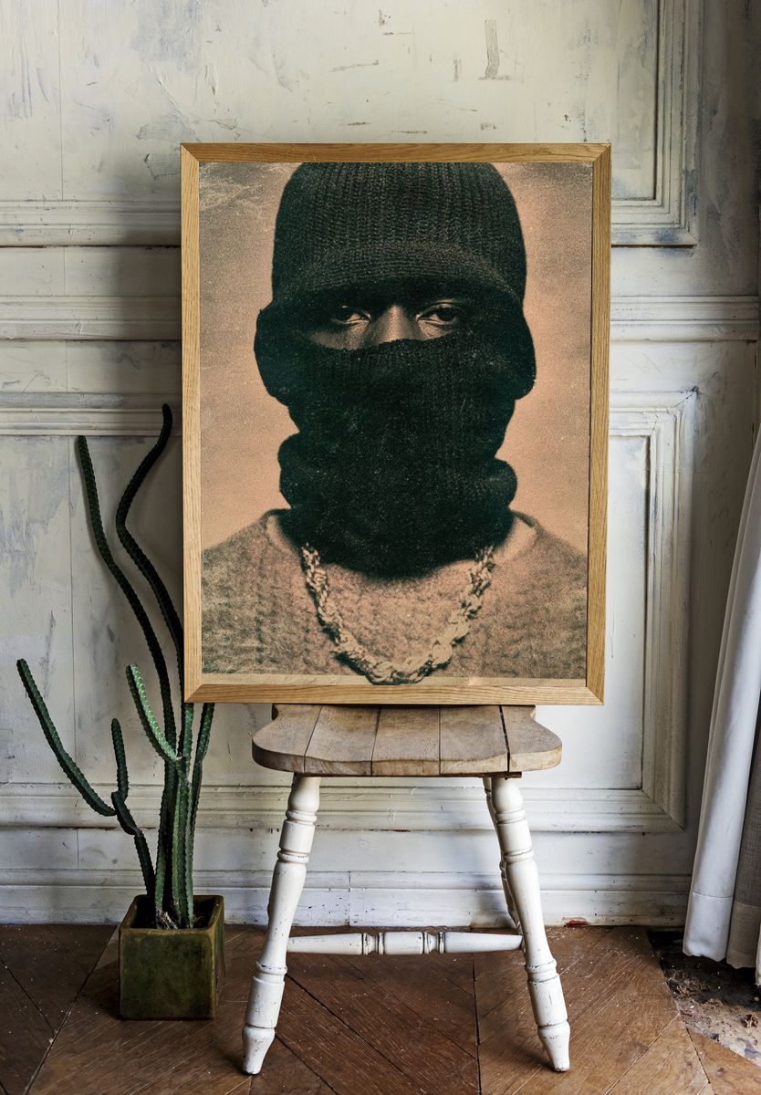 Masked Portrait Photography Poster. — room view 1