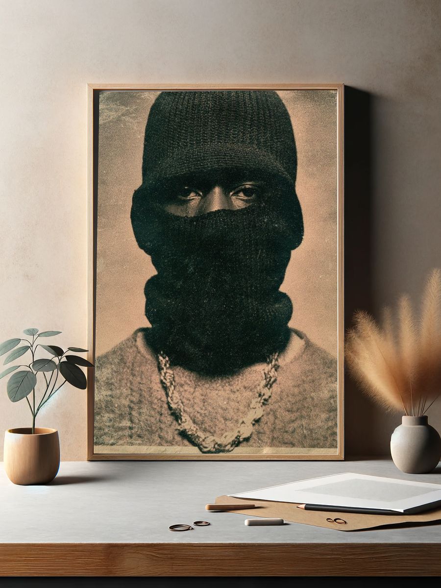 Masked Portrait Photography Poster. — room view 2