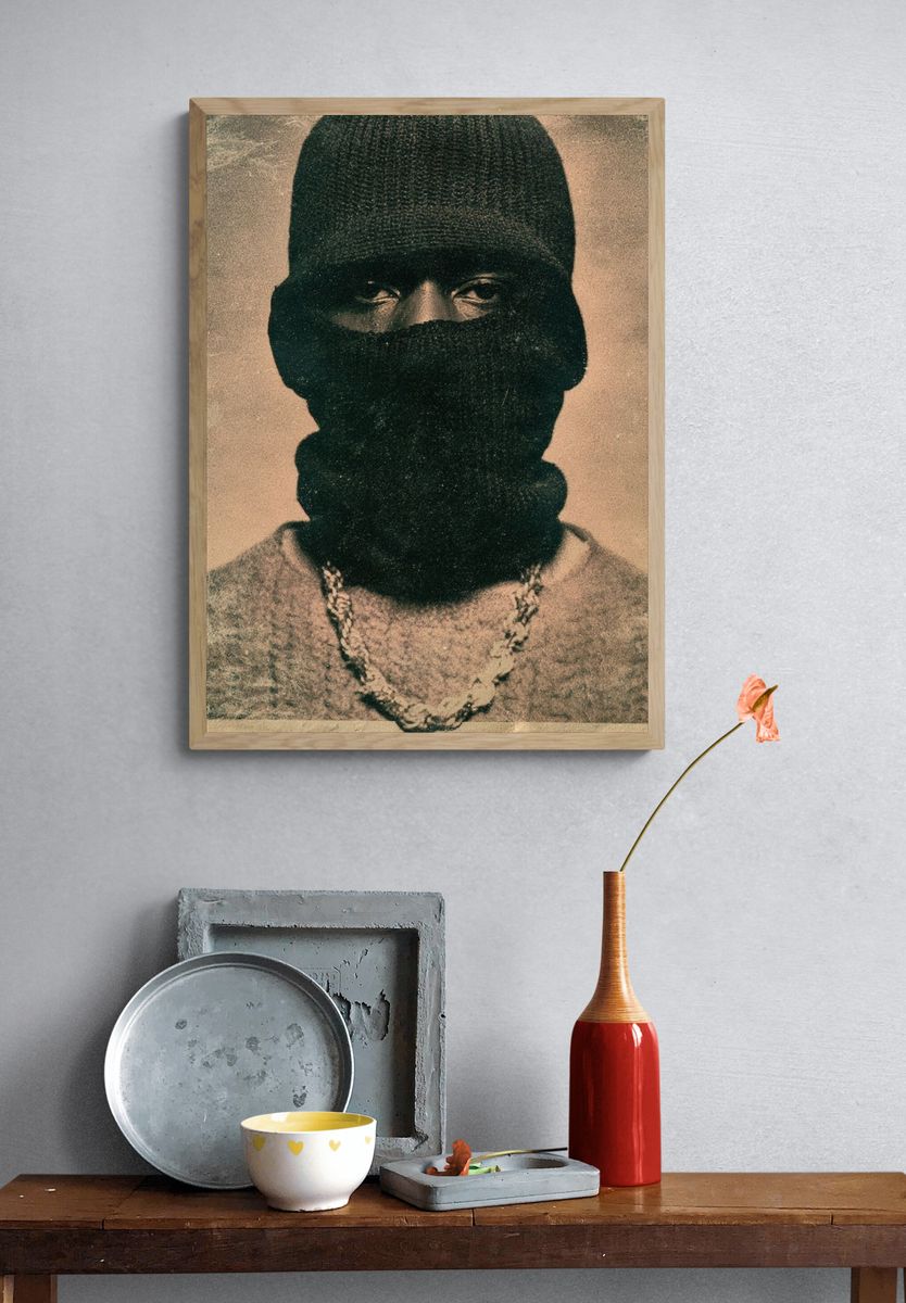 Masked Portrait Photography Poster. — room view 3