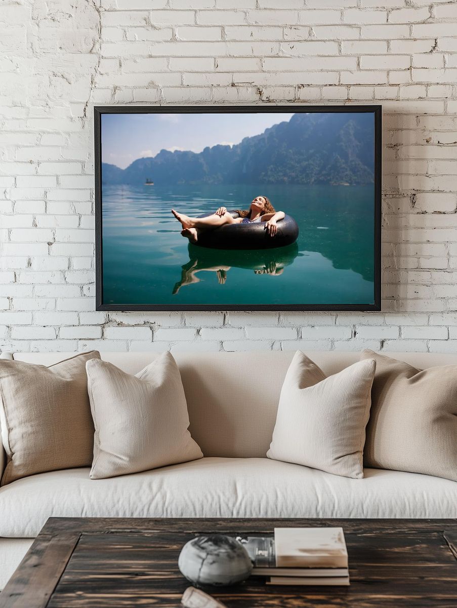 Lake Relaxation Photography Poster. — room view 1
