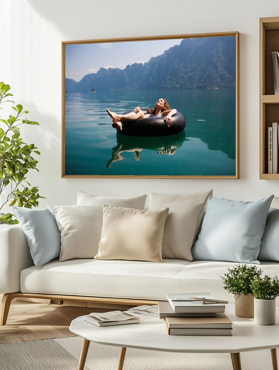 Lake Relaxation Photography Poster. — room view 2