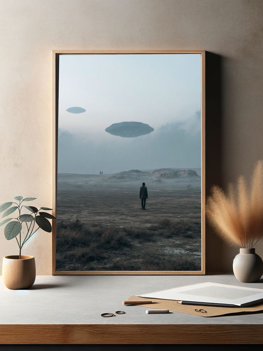 Misty Alien Landscape Photography Poster. — room view 2