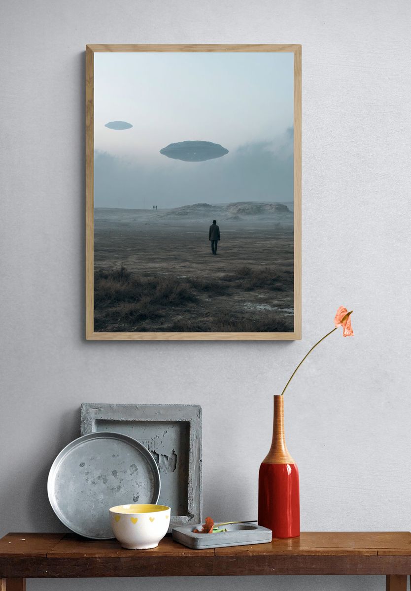 Misty Alien Landscape Photography Poster. — room view 3