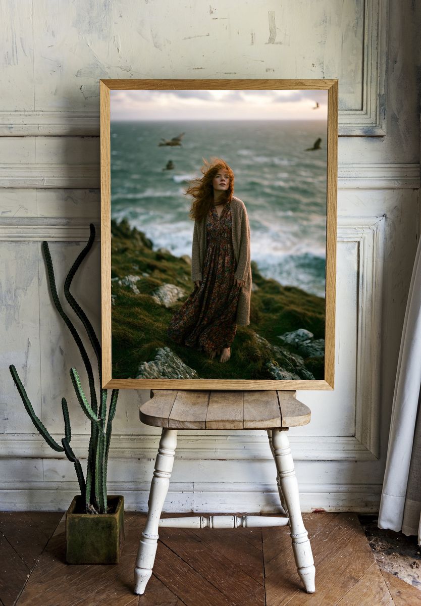 Coastal Woman Portrait Poster. — room view 1