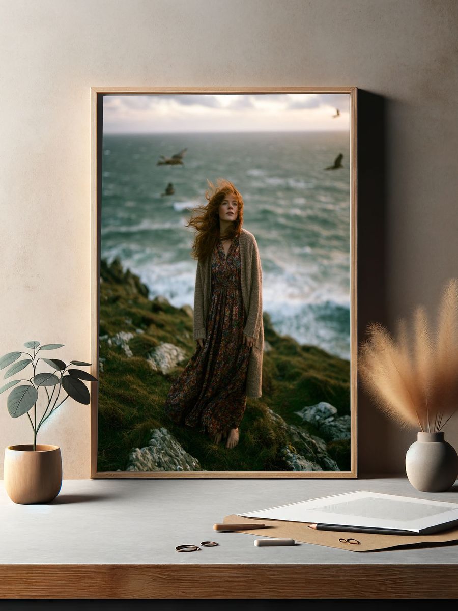 Coastal Woman Portrait Poster. — room view 2