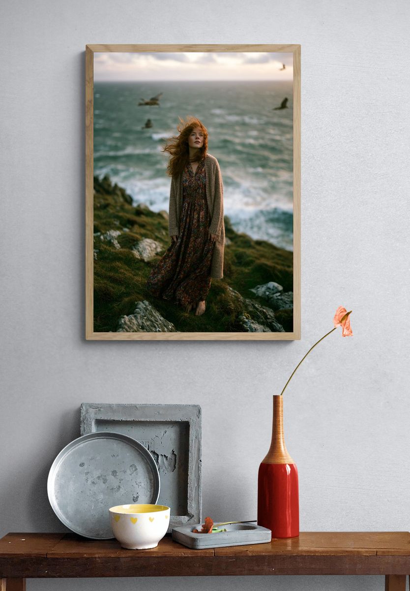 Coastal Woman Portrait Poster. — room view 3