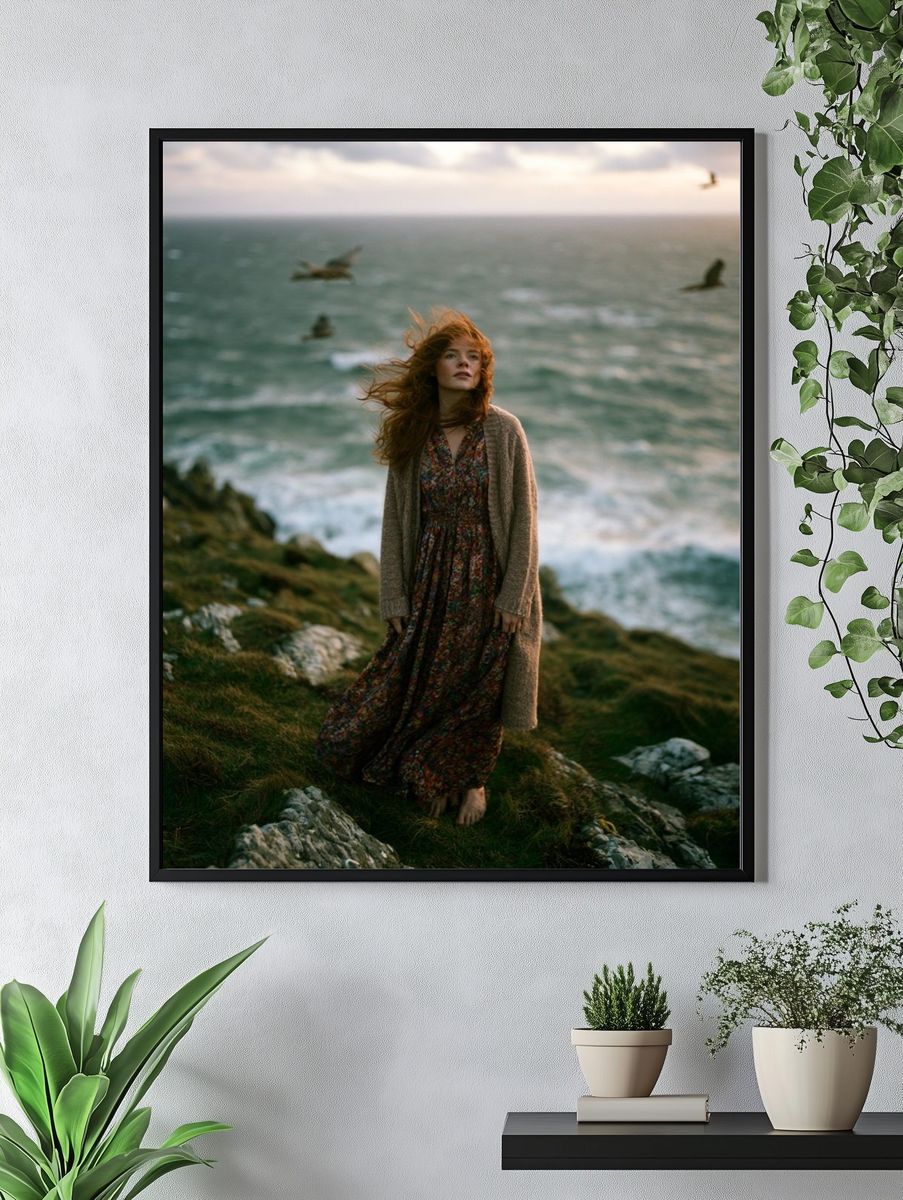 Coastal Woman Portrait Poster. — room view 4