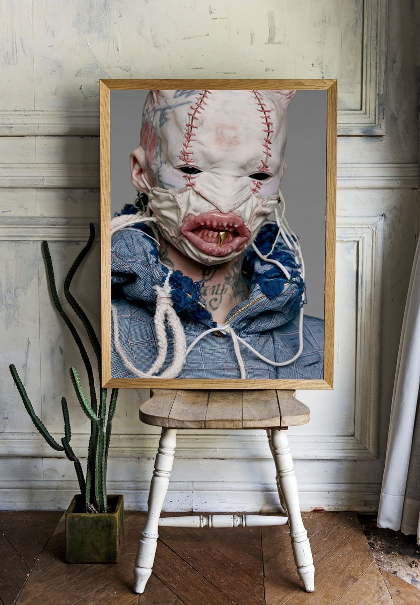 Masked Portrait Photography Poster. — room view 1