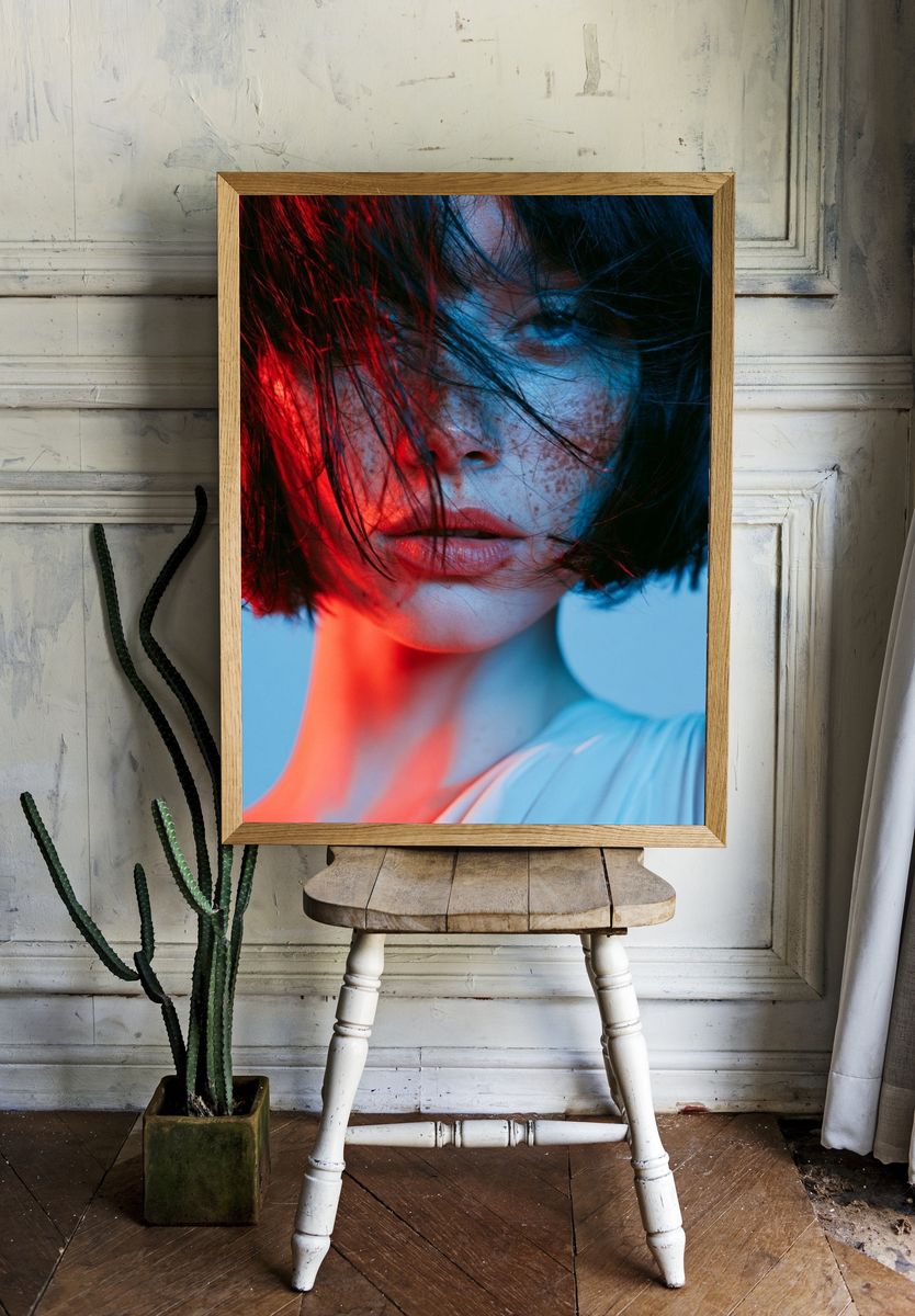 Neon Portrait Photography Poster. — room view 1