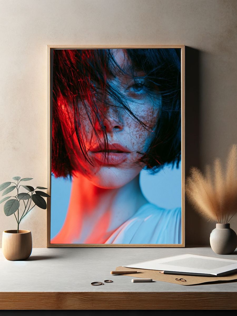 Neon Portrait Photography Poster. — room view 2