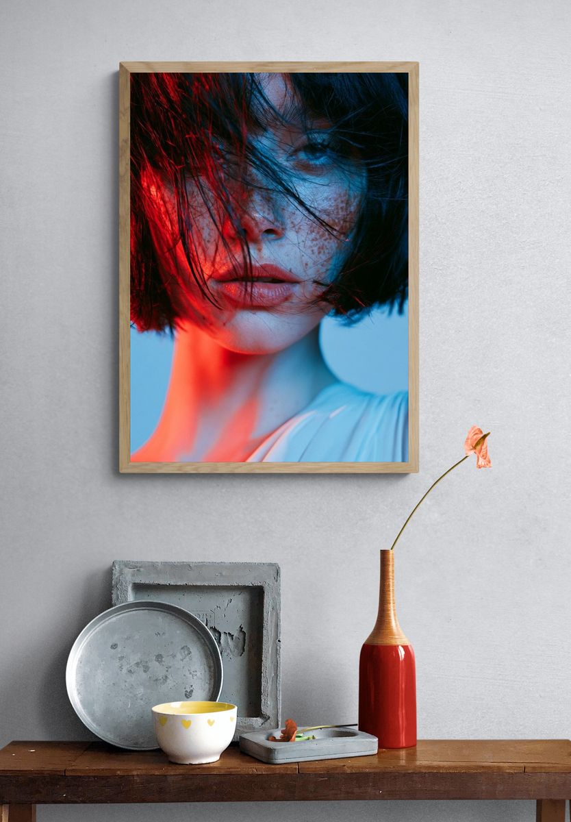 Neon Portrait Photography Poster. — room view 3