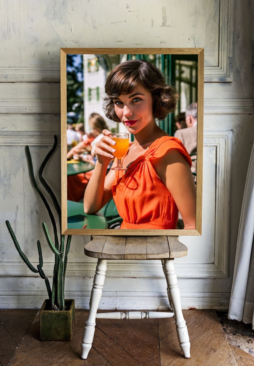 Retro Cocktail Portrait Poster. room preview
