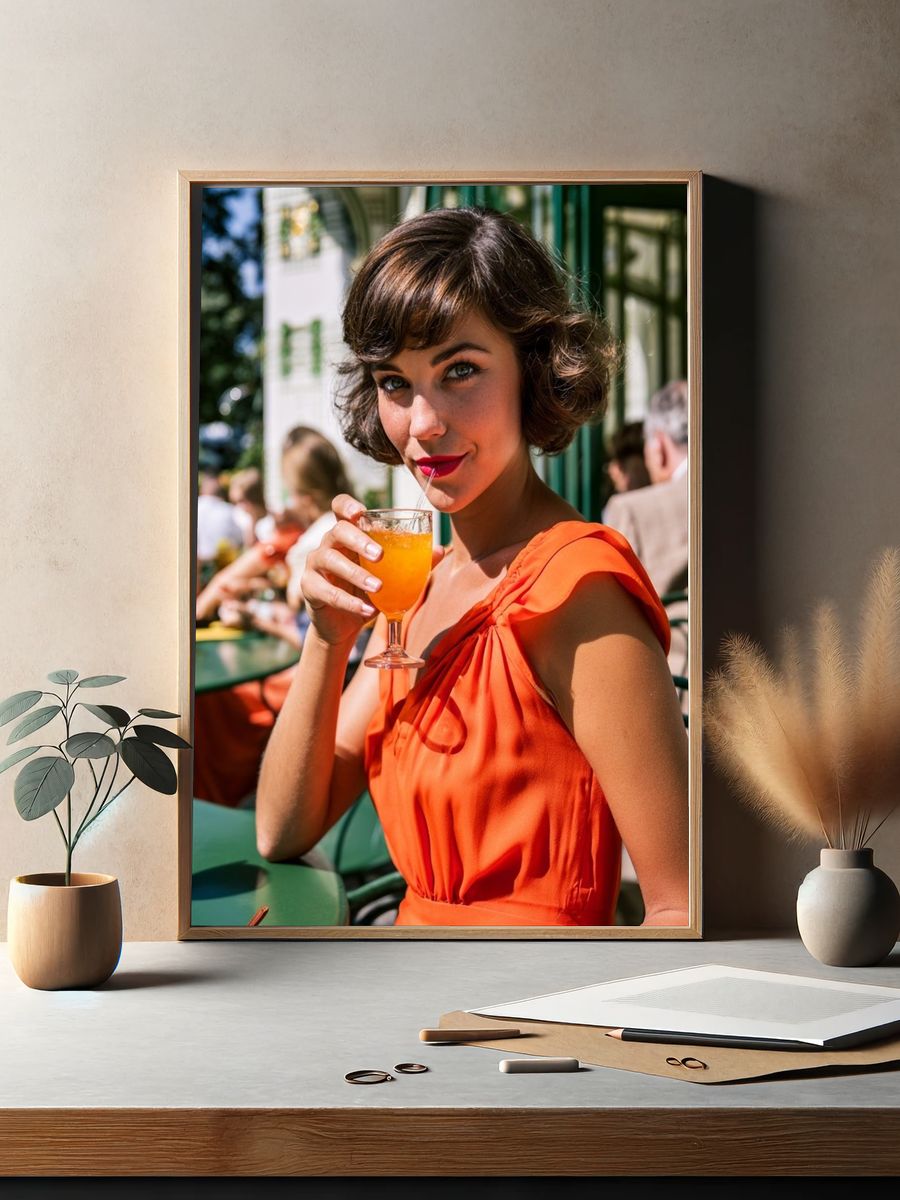 Retro Cocktail Portrait Poster. — room view 2