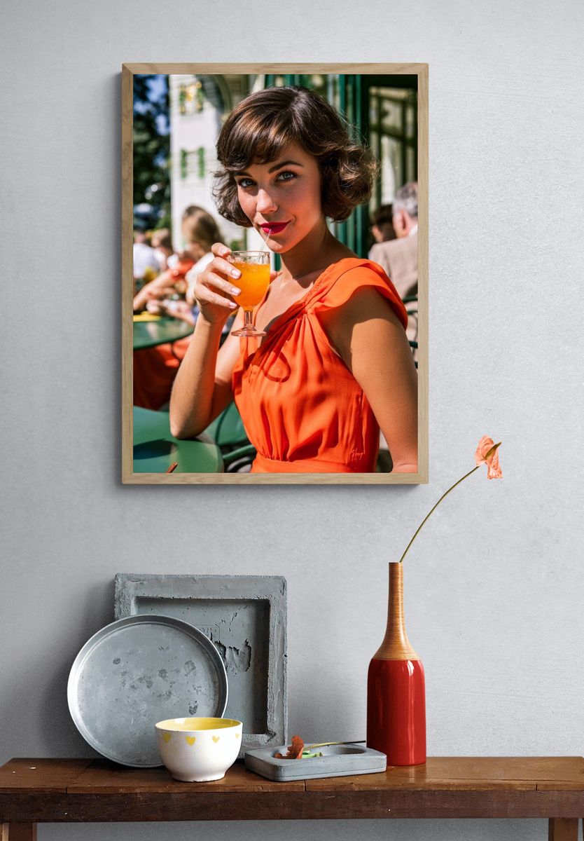 Retro Cocktail Portrait Poster. — room view 3