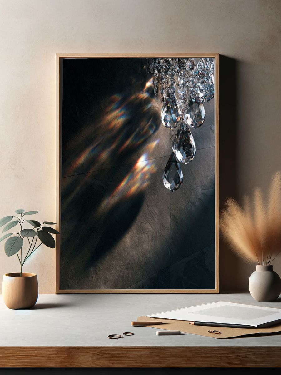 Crystal Chandelier Light Poster. — room view 2