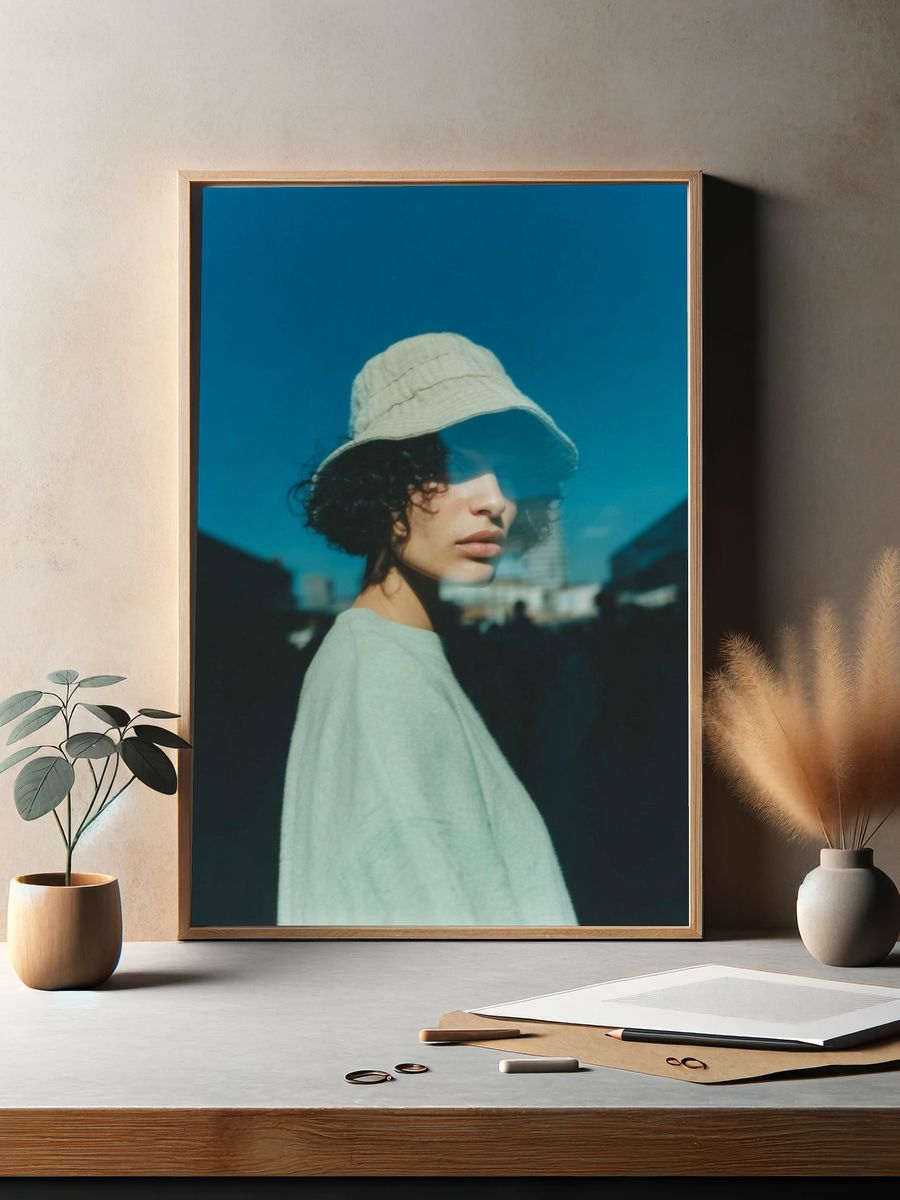 Bucket Hat Portrait Photography Poster. — room view 2