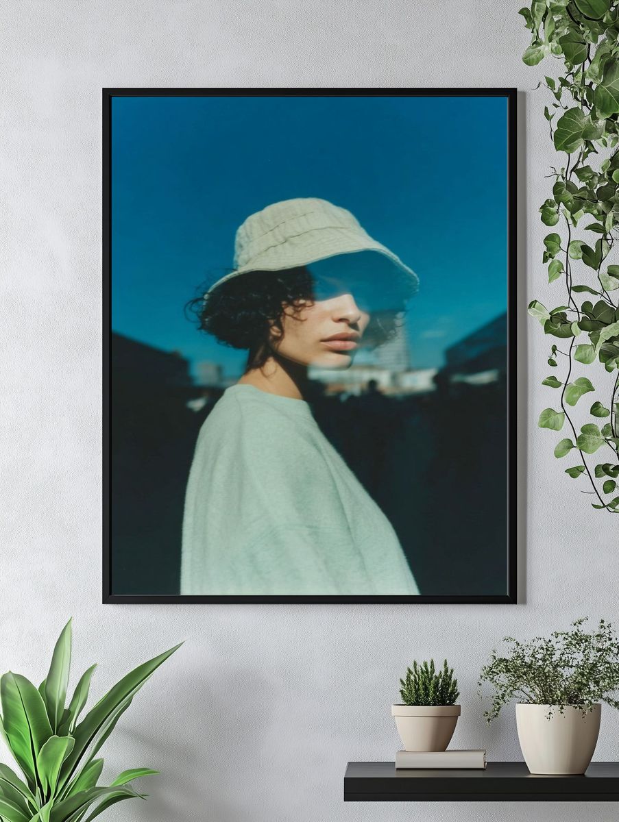 Bucket Hat Portrait Photography Poster. — room view 4