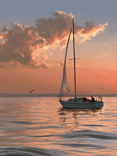 Sailboat Sunset Photography Poster. poster