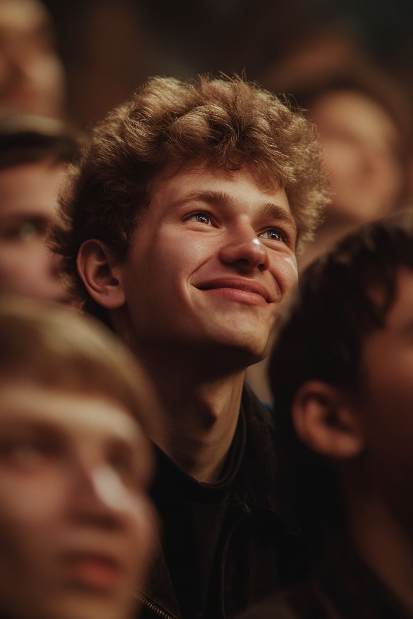 Smiling Audience Portrait Photography Poster. poster detail