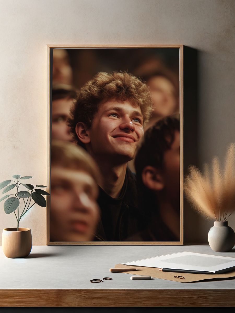 Smiling Audience Portrait Photography Poster. — room view 2