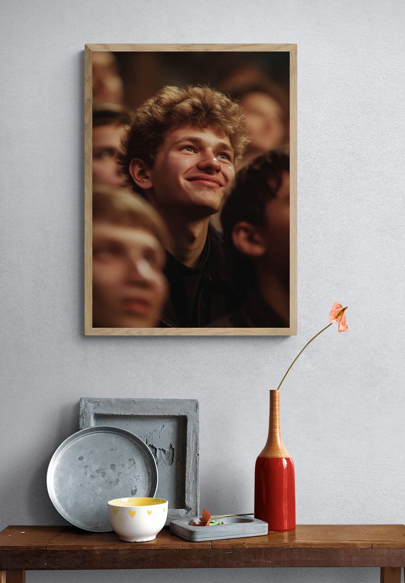 Smiling Audience Portrait Photography Poster. — room view 3