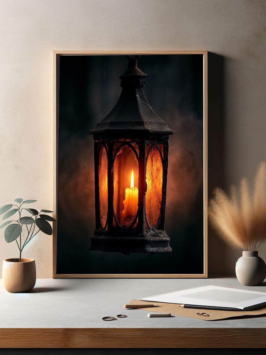 Candle Lantern Photography Poster. — room view 2