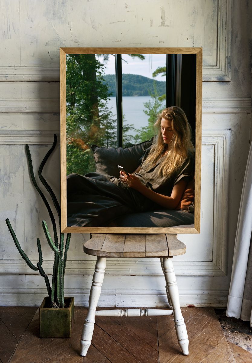 Lakeside Window Portrait Photography Poster. room preview
