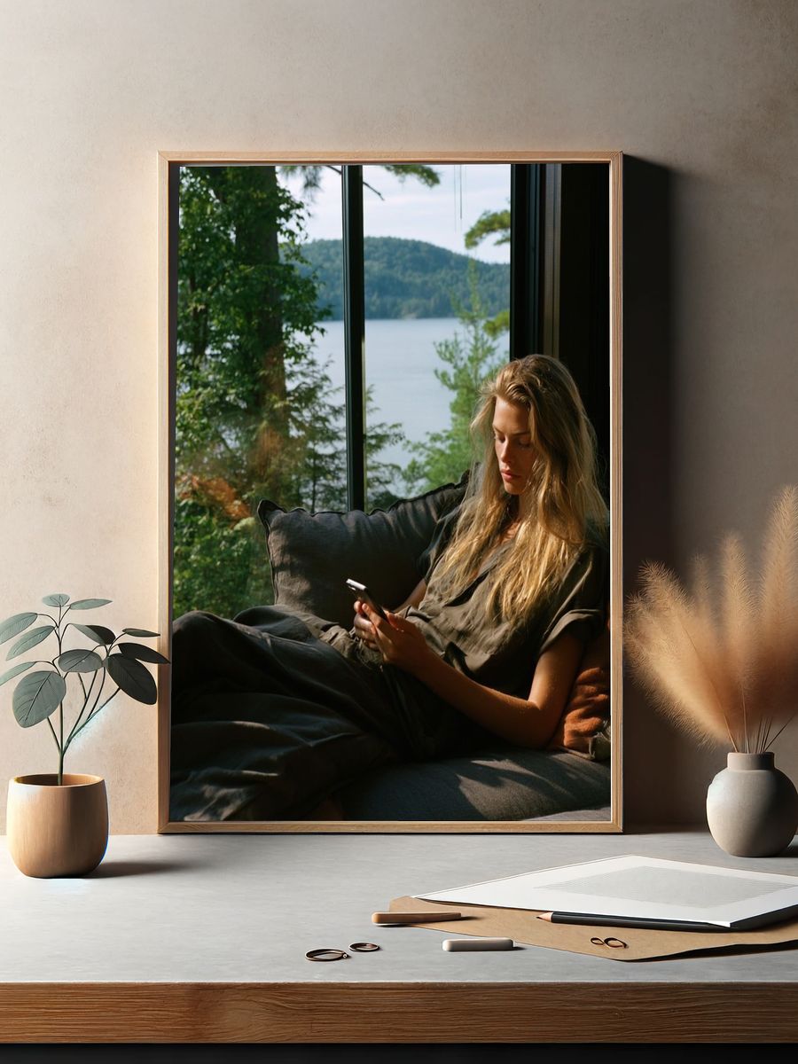 Lakeside Window Portrait Photography Poster. — room view 2