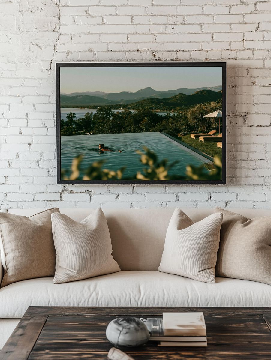 Tropical Infinity Pool Landscape Poster. room preview