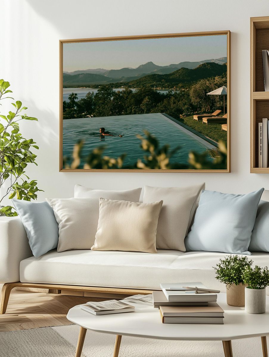 Tropical Infinity Pool Landscape Poster. — room view 2