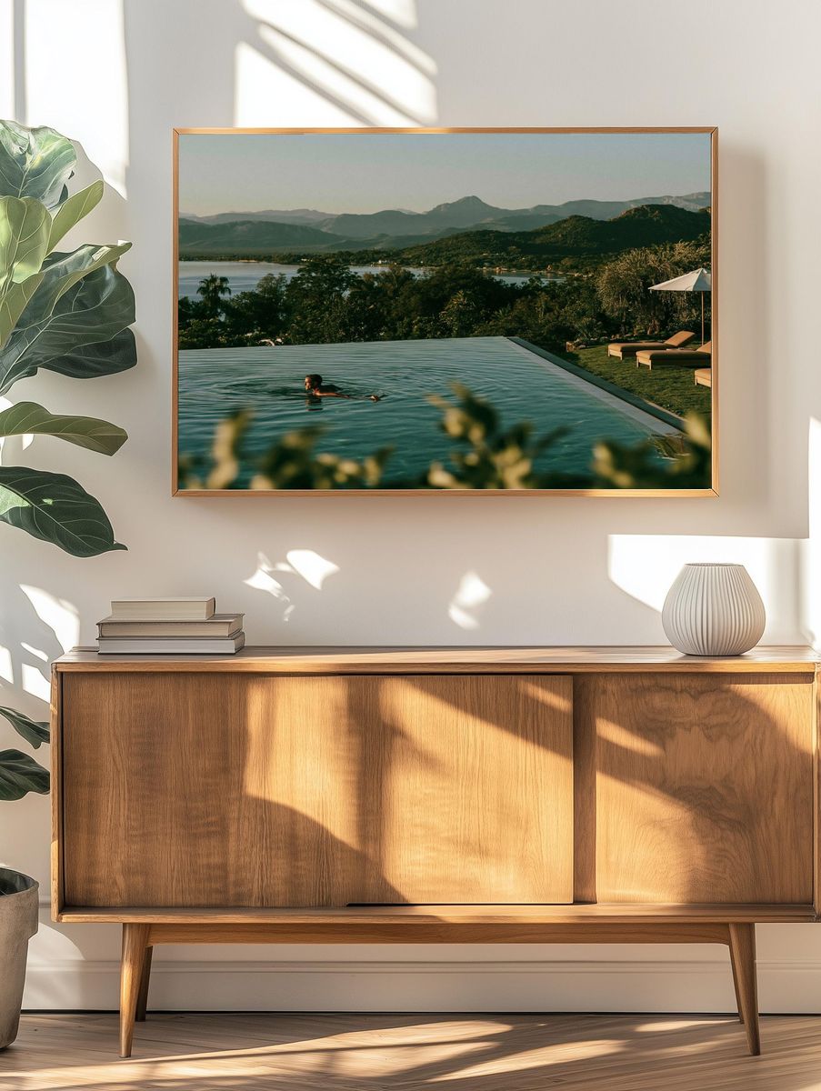 Tropical Infinity Pool Landscape Poster. — room view 3