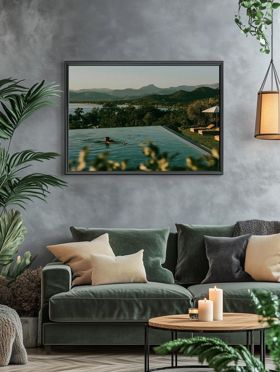 Tropical Infinity Pool Landscape Poster. — room view 4