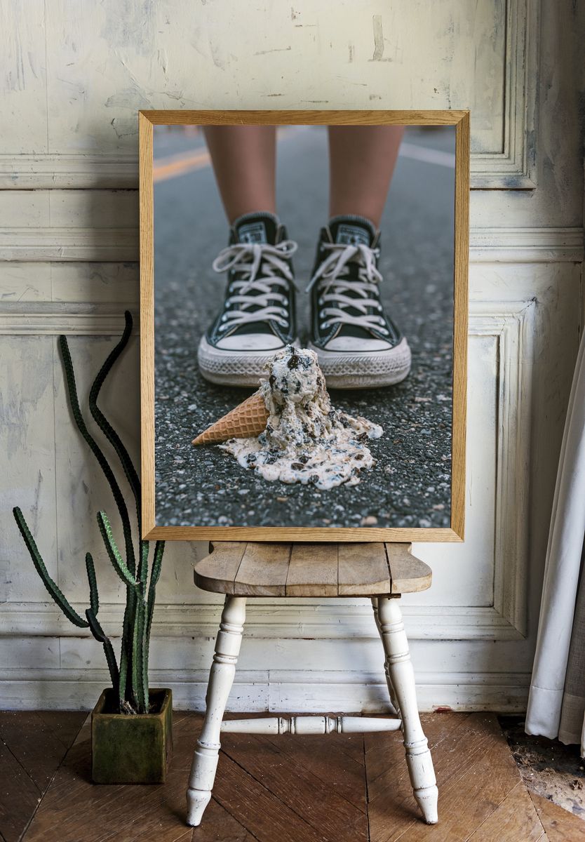Melting Ice Cream Street Photography Poster. — room view 1