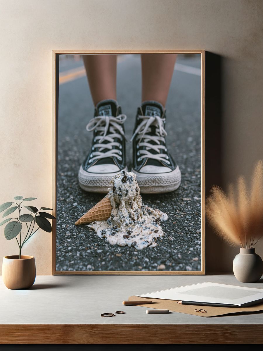 Melting Ice Cream Street Photography Poster. — room view 2