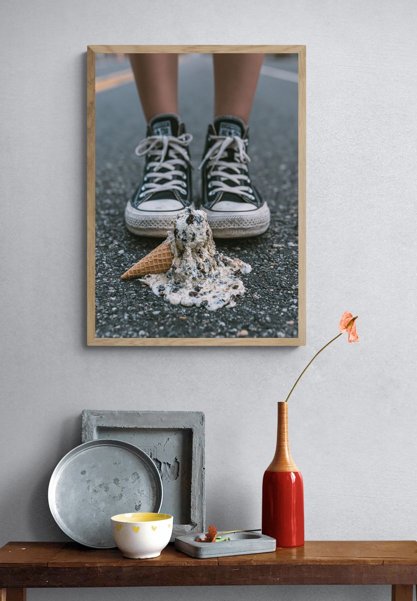 Melting Ice Cream Street Photography Poster. — room view 3