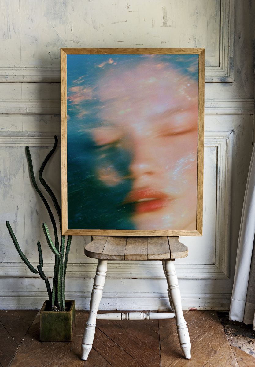 Dreamy Underwater Portrait Print. room preview