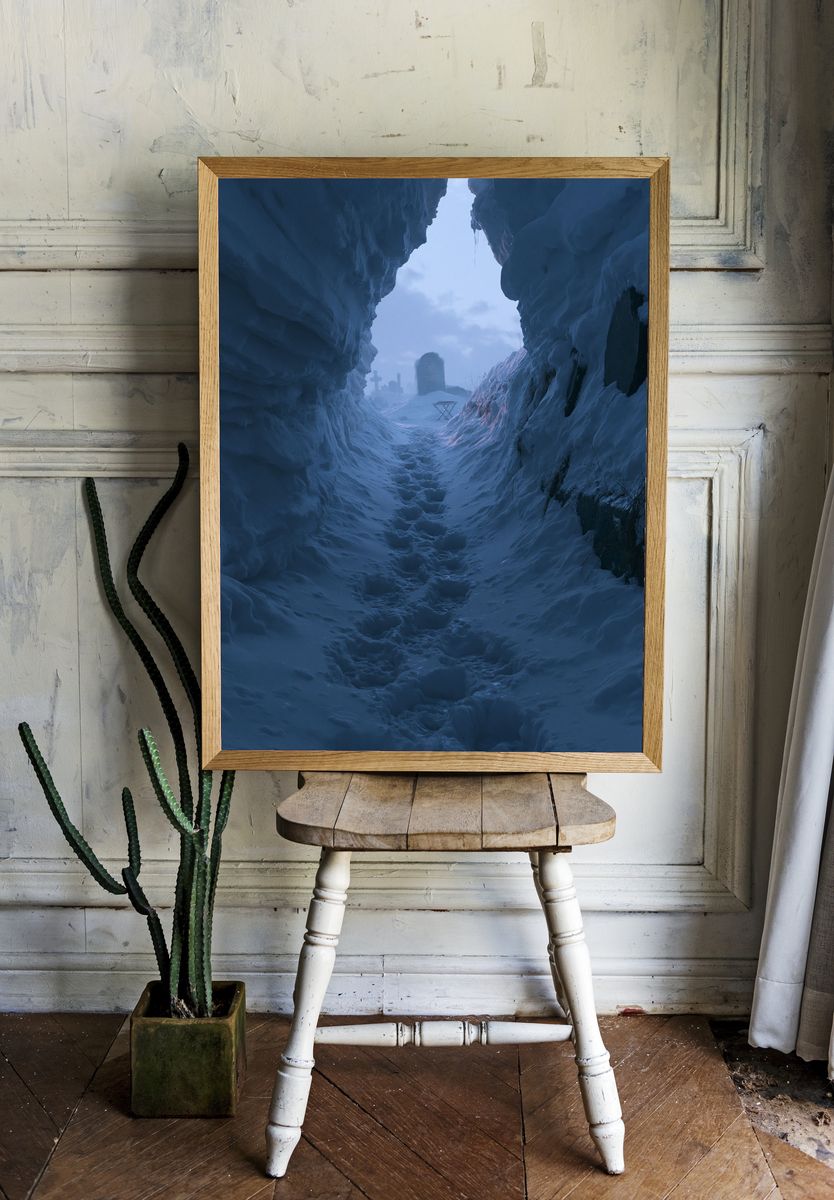 Frozen Pathway Cemetery Poster. room preview