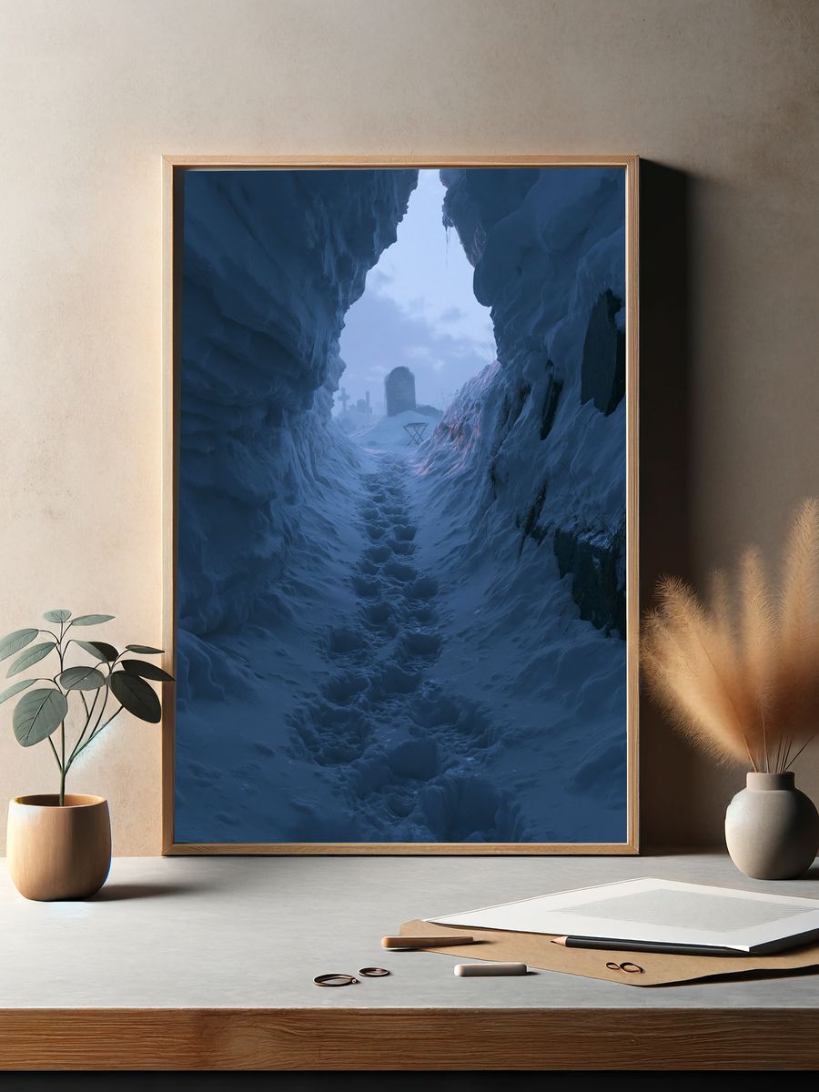 Frozen Pathway Cemetery Poster. — room view 2